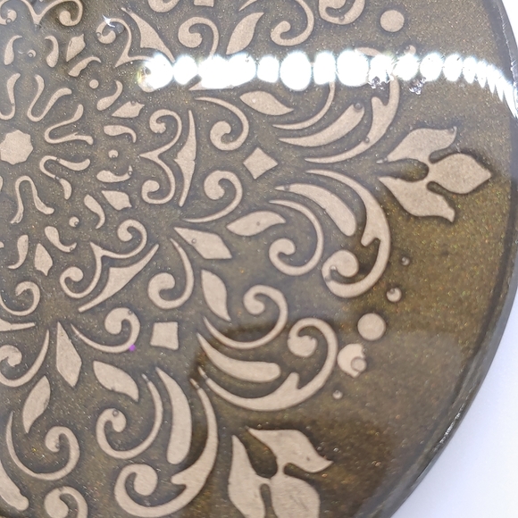 Mandala Coasters Set Black w/ Gold - Picture 3 of 3